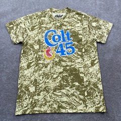 Pabst Colt 45 T-Shirt Mens Medium Green All Over Print Malt Liquor Graphic Tee