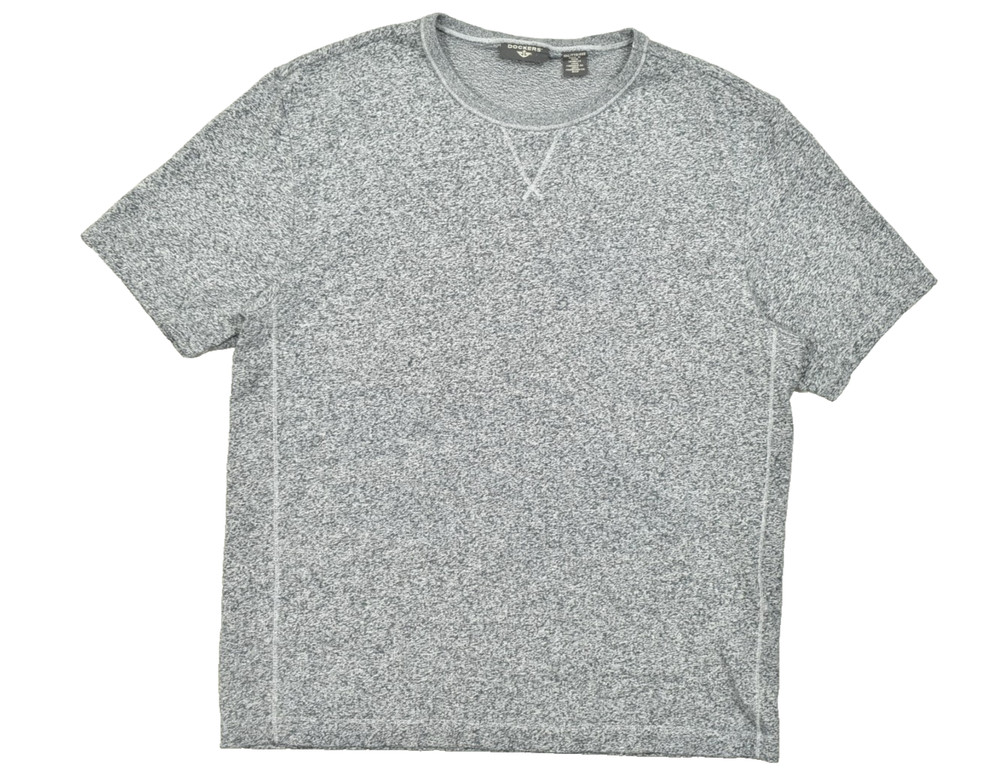 Dockers Men’s XXL Gray Marl Heather Crew Neck Cotton T-Shirt Short Sleeve NEW