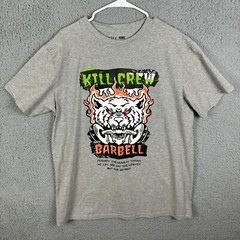 Kill Crew T-Shirt Men’s XL Gray Barbell Demons Weight Lifting Training MMA