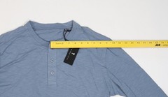 American Tall Shirt Mens LT Blue Lightweight Long Sleeve Henley T-Shirt Tee Tall