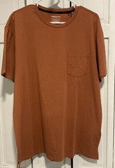 Kenneth Cole The Pocket Tee Skin Fit Light Weight Size XL Orange/Brown
