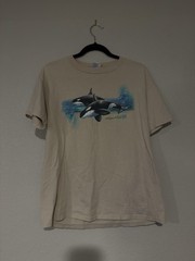 Y2K Seaworld Tee In Tan With Small Imperfections As Shown Adult Medium