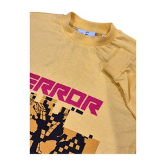 Asos Collusion Long Sleeve Graphic Print ‘Error’ T-Shirt Yellow Cotton Men’s XS