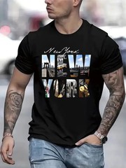 New York City Photo Collage T-Shirt – Urban Skyline NY Souvenir Graphic Tee