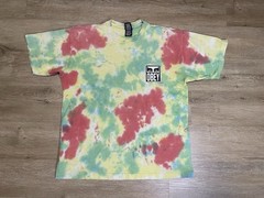 VTG Obey Mens Sz M Oversized Tie Dye Front Back AOP Y2K Tee T-Shirt