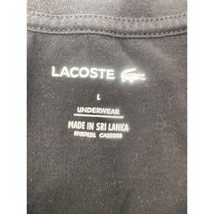 Lacoste Mens Black Crew Neck T Shirt Underwear Size L Made in Sri Lanka