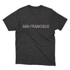 SAN FRANCISCO Black T-Shirt | Silver Holographic / Hologram Text