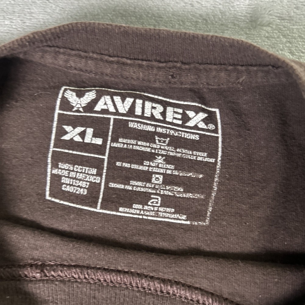 Avirex Shirt Mens XL Vintage 2000s skull sword Brown Graphic