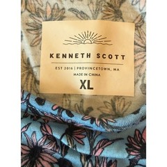 Kenneth Cole Men’s Floral Print XL Tank Top – Blue & Green 95% Cotton 5% Spandex