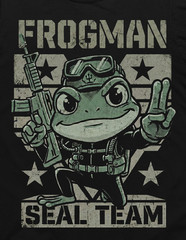 Frogman Navy SEAL Tactical Recon Frog Military M4A1 Carbine DEVGRU Funny T-Shirt