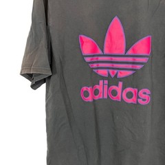 Adidas Mens Trefoil Spell Out Black Pink Purple Short Sleeve T Shirt Top Tee M