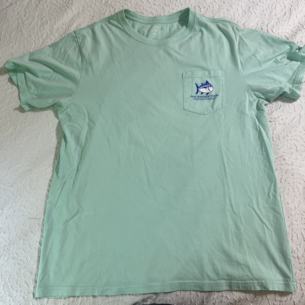 Men’s Teal Blue Southern Tide Florida Pocket T-shirt