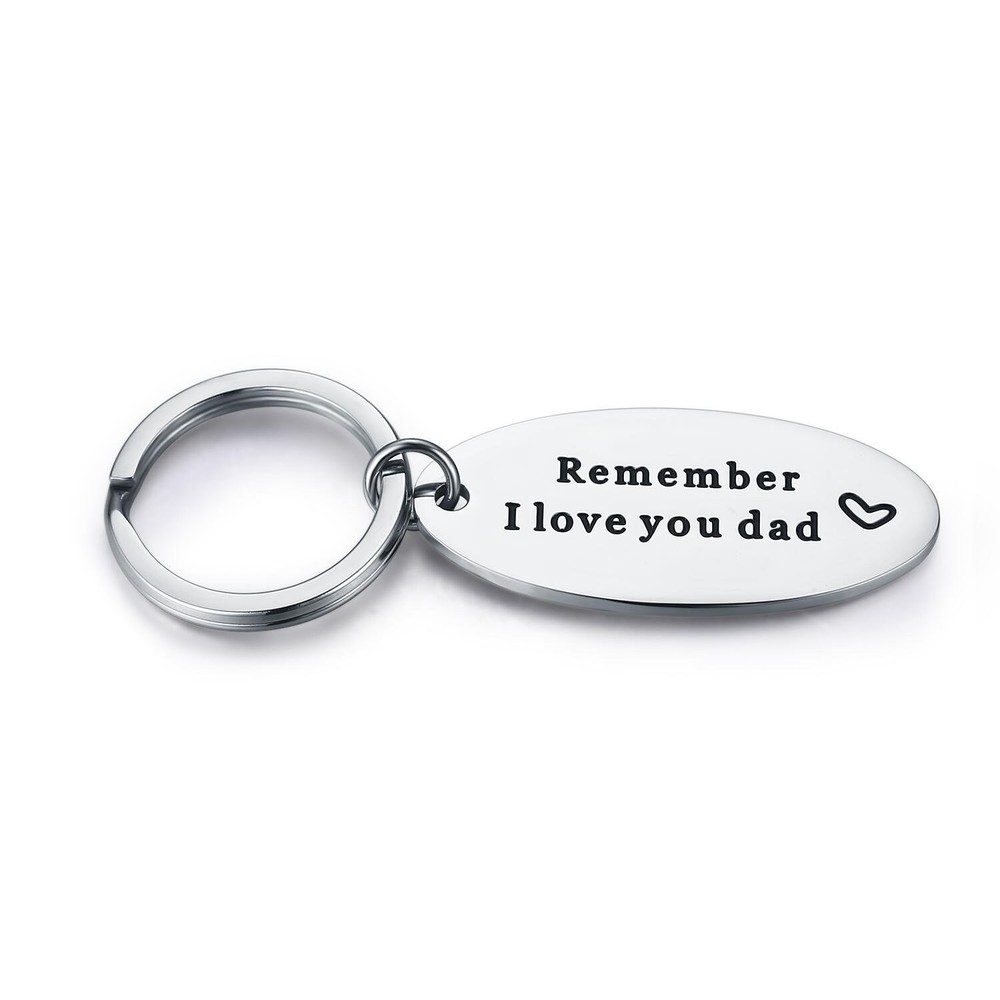 Stainless Steel Daddy Father’s Gift Keychain – Remember I Love You Dad Keycha…