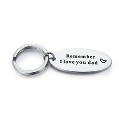 Stainless Steel Daddy Father’s Gift Keychain – Remember I Love You Dad Keycha…