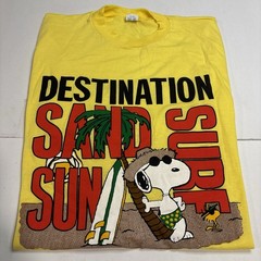 VTG 80’s Destination Surf Snoopy Woodstock Single Stitch Made In USA Artex Large