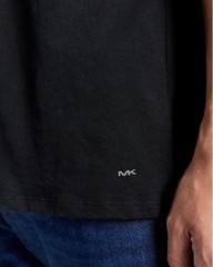 Michael Kors BR2V001023 Men’s V-Neck T-Shirt Black White Cotton Interior Choice