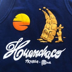 vtg 90s Huanchaco SURF Tank Top Sz Muscle Shirt Trujilla Peru Beach Sunset