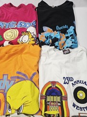 Vintage Lot Of 8 T-shirts Various Sizes Looney Tunes, NFL, Garfield, Ect.