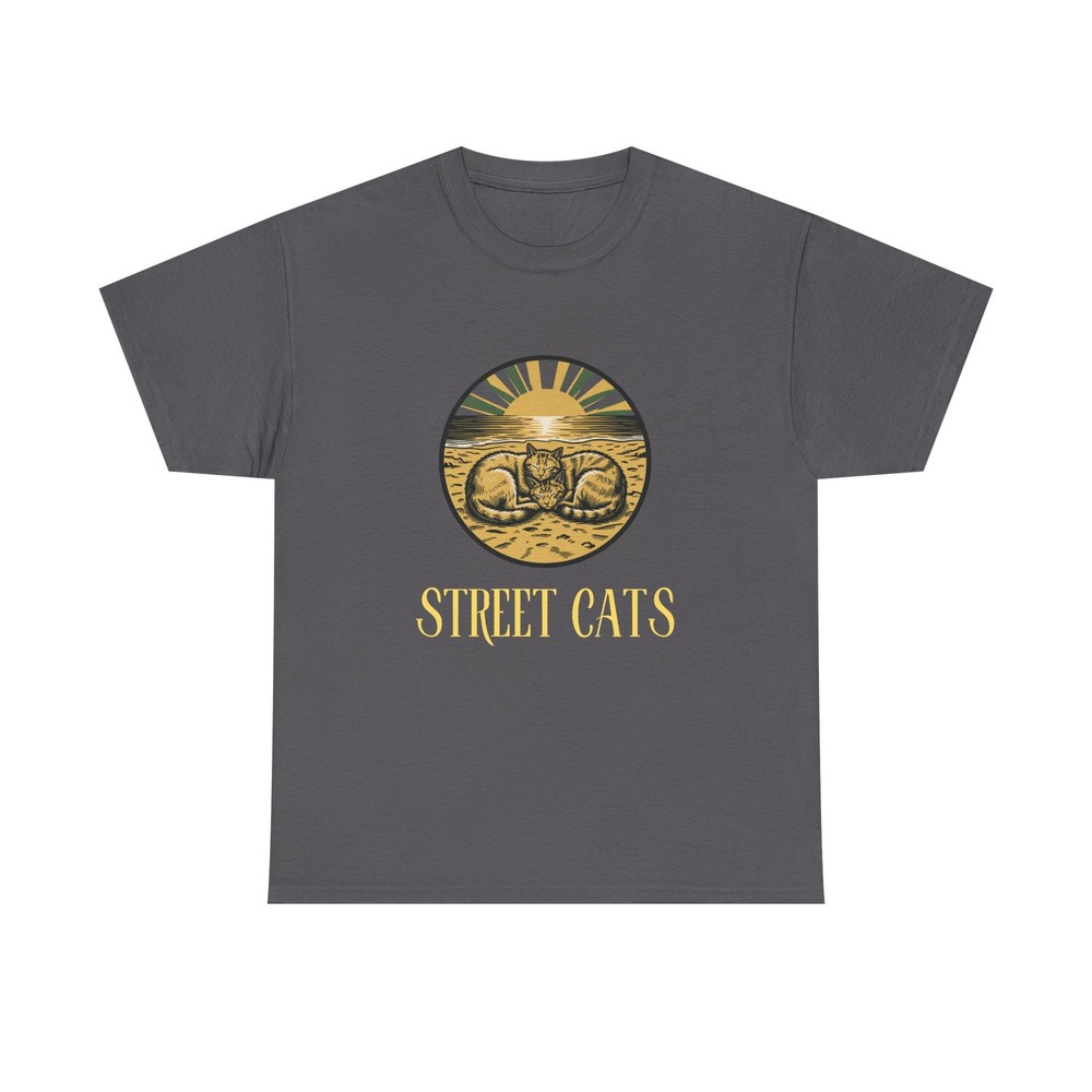 Street Cats graphic Tee | Vintage sun cat illustration