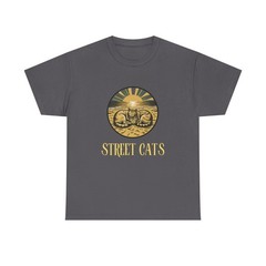 Street Cats graphic Tee | Vintage sun cat illustration