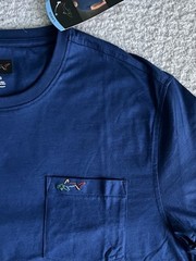 Greg Norman T Shirt Men’s Sz Large Blue Pocket Tee Relaxed Fit Short Sleeve