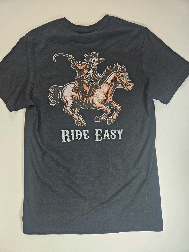 Bowery Supply Co. T-Shirt Mens Medium Skeleton Horse Scary Theme Graphic Tee