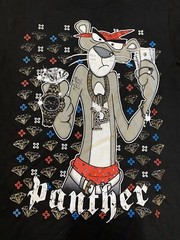 Vintage Pink Panther Gangster Gangsta Embellished Bling Baggy Rap T-Shirt XLT