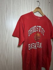 VTG 80s 90s Ohio State Basketball Champion Tee Shirt Size XL Thin Red