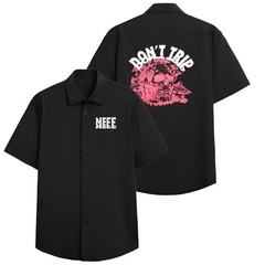 Neff Men’s Black Adult Don’t Trip Button-Down Short Sleeve Shirt