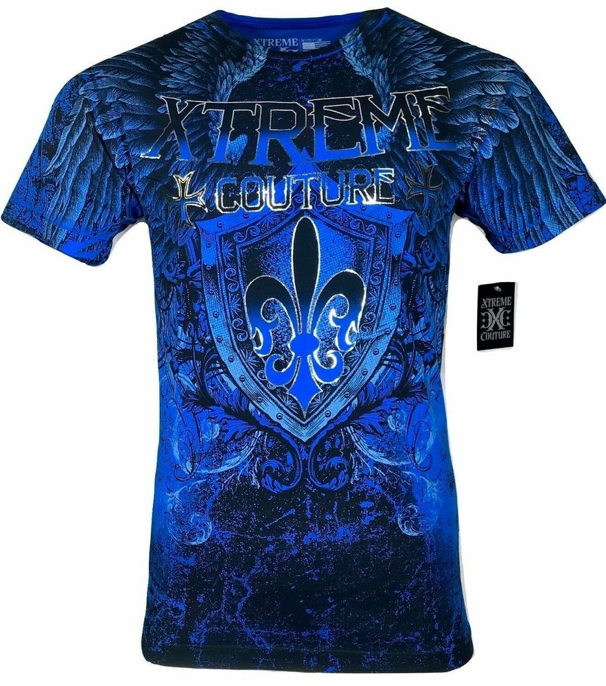 Xtreme Couture Affliction Men’s T-Shirt COBU SMITHSONIAN Blue Tattoo Biker S-5XL
