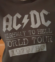 AC-DC® Highway To Hell World Tour 1979/80 Black Tee Short Sleeve Size M