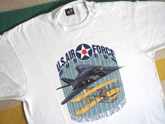 VTG 90s Fruit Loom USAF Air Force Museum B12 Ohio White Tee T-Shirt Mens XL