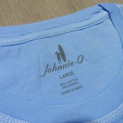 JOHNNIE-O Mens L LARGE DALE 2.0 T SHIRT MALIBLU BLUE SHORT SLEEVE GOLF TEE