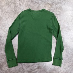 Aeropostale Shirt Mens Medium Green Thermal Long Sleeve AERO NY Logo Graphic