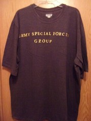 Army Special Forces Group gold color woven threads gray 2XL t shirt