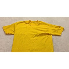 Vintage Style Yellow Short Sleeve T-Shirt Crew Neck V-Stitch Detail XL