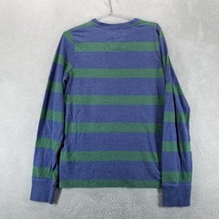 Abercrombie Fitch Shirt Mens XL Green Blue Muscle Crew Neck Long Sleeve Y2K