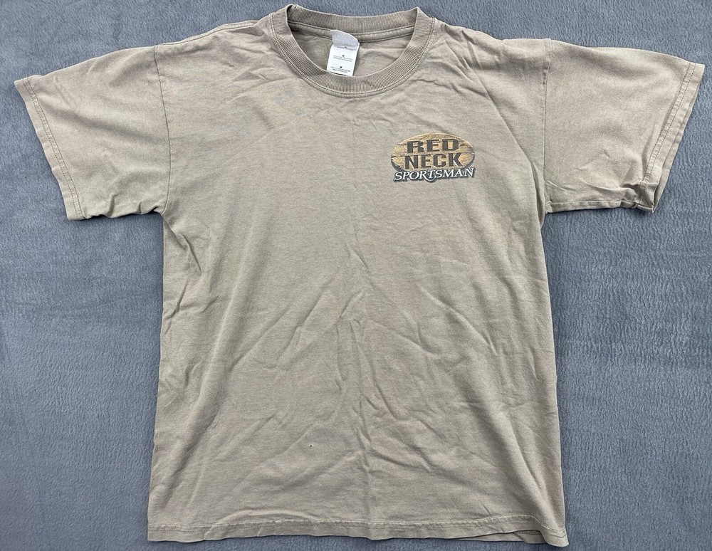 Vintage Redneck Sportsman T Shirt Medium Tan Buckgear Deer Hunting Tree Sand