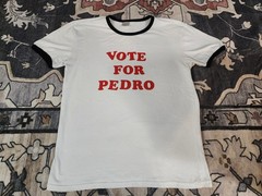 Napoleon Dynamite Vote For Pedro T-Shirt White Movie Mens Sz Medium GUC