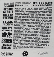 NURTURE NATURE ACL 2021 MENS L WHITE TEE AUSTIN CITY LIMITS STRAIT EILISH CYRUS