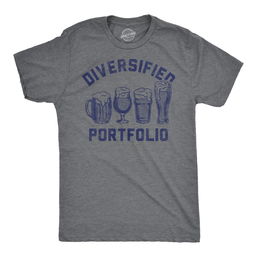 Mens Funny T Shirts Diversified Portfolio Beers Sarcastic Drinking Graphic Tee