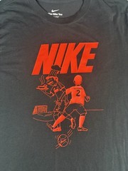 Nike Dri-FIT Soccer Graphic T-Shirt Mens Large Black Red Short Sleeve Tee