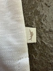 Tommy Bahama Men’s Off White/Beige Crew Neck Short Sleeve Logo Tee Cotton Knit L
