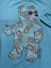 Riot Society Pineapple Bear T-Shirt Teal Blue Graphic Tee Mens Large