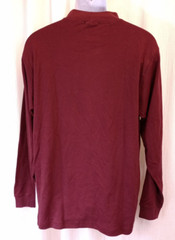 Ivy Crew Classics Mock Neck T-Shirt Men’s Long Sleeve Red Burgundy Size L