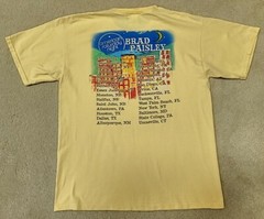 BRAD PAISLEY AMERICAN SATURDAY NIGHT TOUR 2010 Gildan T-Shirt Men’s Lrg yellow