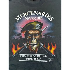 Vintage Mercenaries 3d Emblem T-Shirt Men’s LARGE 1988 JRS Enterprises EUC