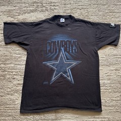 Vintage 90s Starter Dallas Cowboys Tee Mens Large Black NFL Football Tee USA