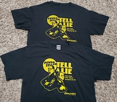 Lot of 2 Discovery Channel – Penn & Teller Tell A Lie – Black T Shirt Sz Large