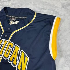 Vintage Colosseum Michigan Baseball Jersey Men XL Maize Blue Sleeveless Embroide